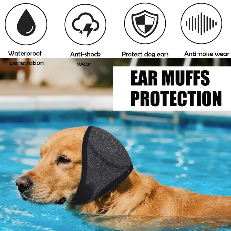 Waterproof Dog Head Guard with Ear Cover, 25-38 cm Head Circumference, Bathing, Swimming, Earmuffs, Size S, 7.5-17.5 kg, Grey