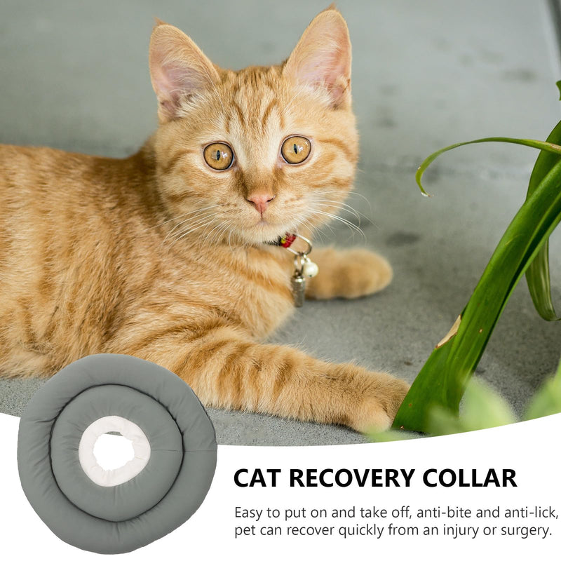 Cat collar size S with cotton fabric, anti-lick recovery collar for postoperative wound care and neck protection in cats