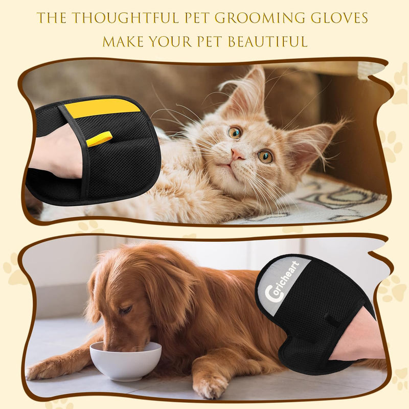 2 Pcs Pet Hair Removal Gloves Brush, Reusable Dog Cat Electrostatic Hair Remover Grooming Glove Tool - PawsPlanet Australia