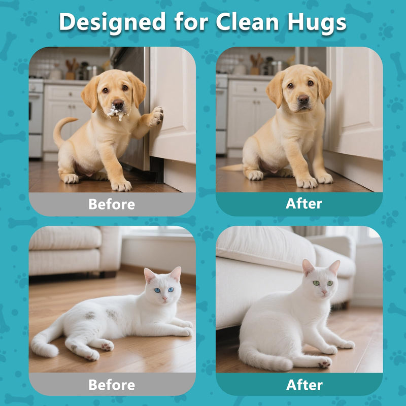 6PCS Unscented Extra Thick Pet Glove Wipes for Dogs & Cats, Dog Cat Washing Cleaning Gloves, Dog Grooming Bath Gloves for Daily Care and Traveling, Rinse Free 6 PCS - PawsPlanet Australia