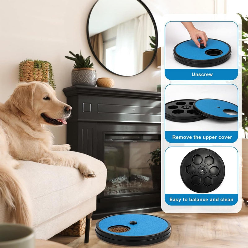 Blue Dog Nail File Scratch Board,3-in-1 Rotatable Pet Scratch Pad for Indoor Dogs,Dog Nail File & Scratch Board for Nails,Interactive Slow Feeder & Grooming To/y for Small Medium Large Dogs 2 - PawsPlanet Australia