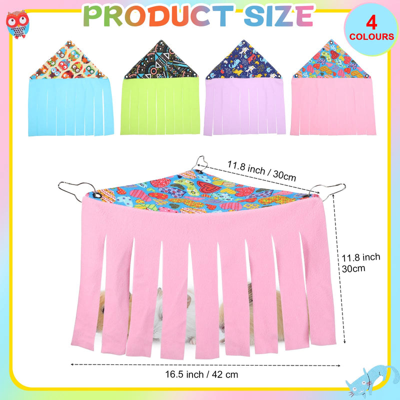4 Pcs Guinea Pig Hideout Small Animal Corner Fleece Hideaway Cute Ferret Hammock Cage Decor Accessories for Hamster Hedgehog Small Bunny Small Pets, 4 Styles - PawsPlanet Australia