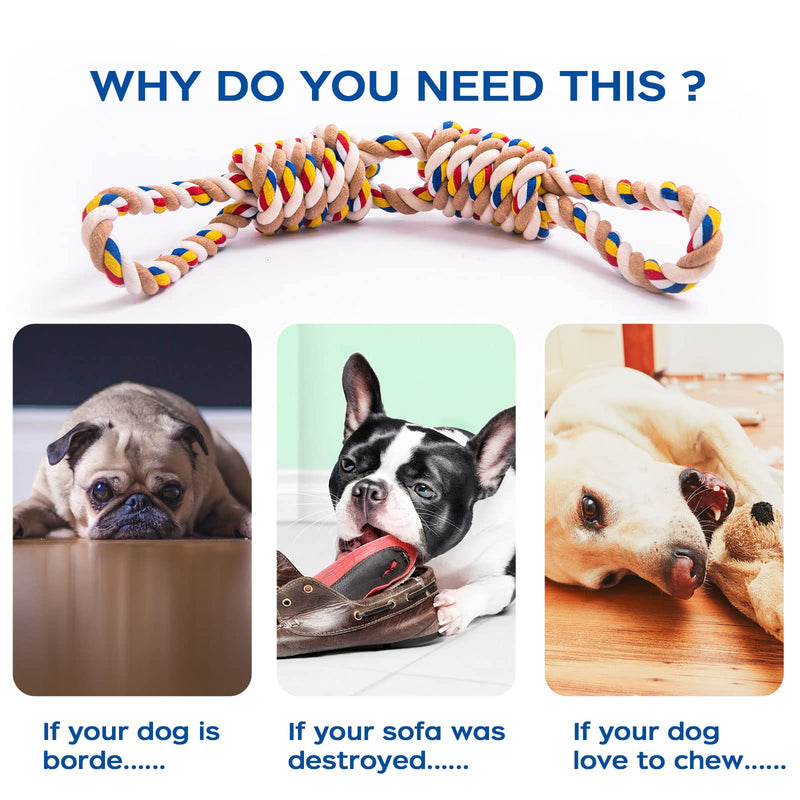 Aggressive Chew Rope Toys, Durable Dog Chew Toys,Chewy Rope Toys for Medium Large Dogs, Tooth Cleaning Chewy Toys, Boring Dog Drag Toys and Tooth Grinding Dogs - PawsPlanet Australia