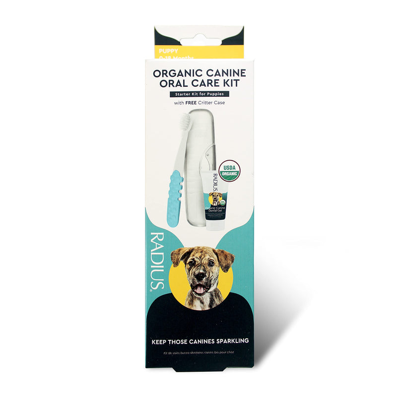RADIUS USDA Organic Dental Solutions Puppy Kit 2 Units, Kit Includes 1 Dog Toothbrush & 1 0.8oz Toothpaste, Ultra Soft Bristle & Non Toxic Toothpaste for Dogs, Designed to Clean Teeth, Xylitol Free Puppy - Pack of 2 - PawsPlanet Australia