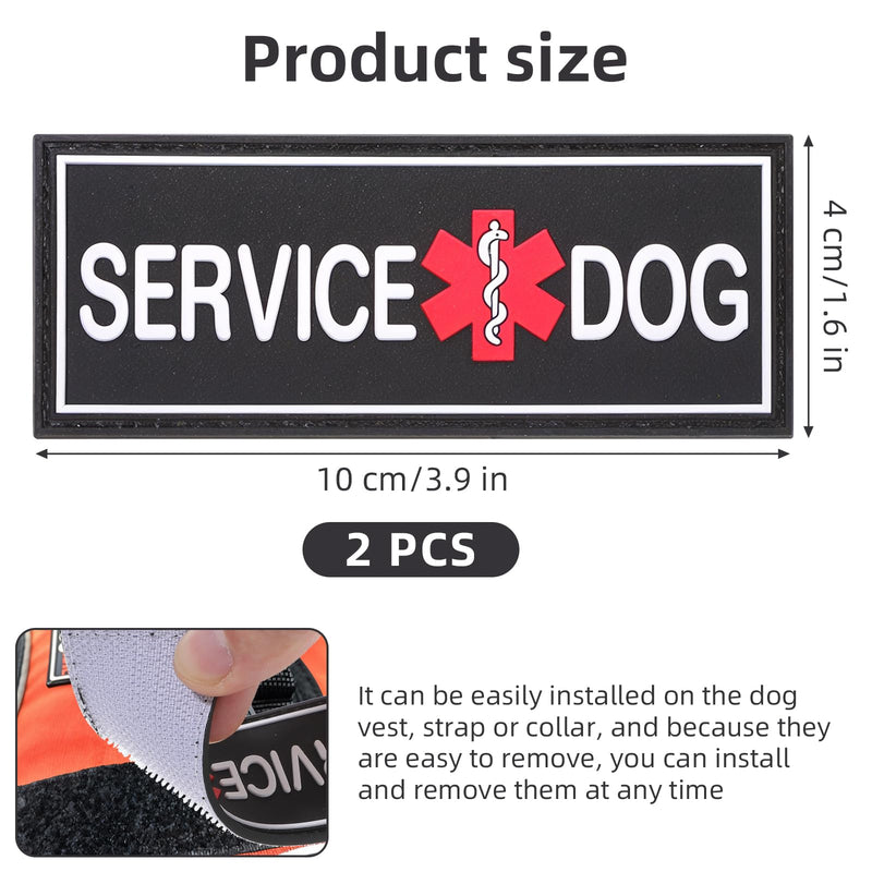 2Pcs Service Dog Patches, Removable Emotional Support Dog Harness Patches for Vest, Black in Training Dog Patch, Working Dog Applique Tactical Dog Equipment Service Dog Patch for Collar Leash (4×2'') - PawsPlanet Australia