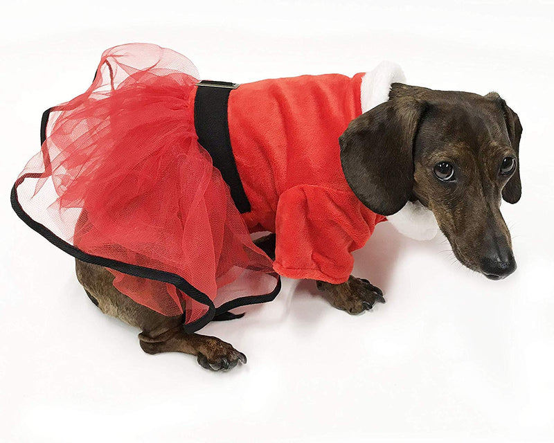 Midlee Mrs. Claus Santa Tutu Dog Dress (X-Large) X-Large