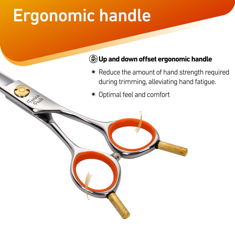 Fenice Peak 5'' Small Straight Scissors Lightweight Dog and Cat Grooming Scissors with Safety Round Tip JP440C Stainless Steel Sharp Blades for Body Facial Nose Ear and Paw Hair Easy Use 5" - PawsPlanet Australia