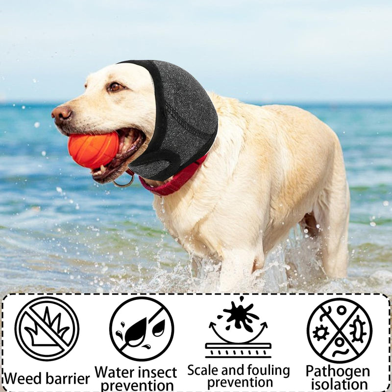 Deep Grey Dog Ear Defenders, Multi Function Dog Ear Protectors Ear Muffs Noise Protection, Waterproof Ear Defenders, Ideal for Anxiety Relief Keeping Dirt Out During Water Play(M)
