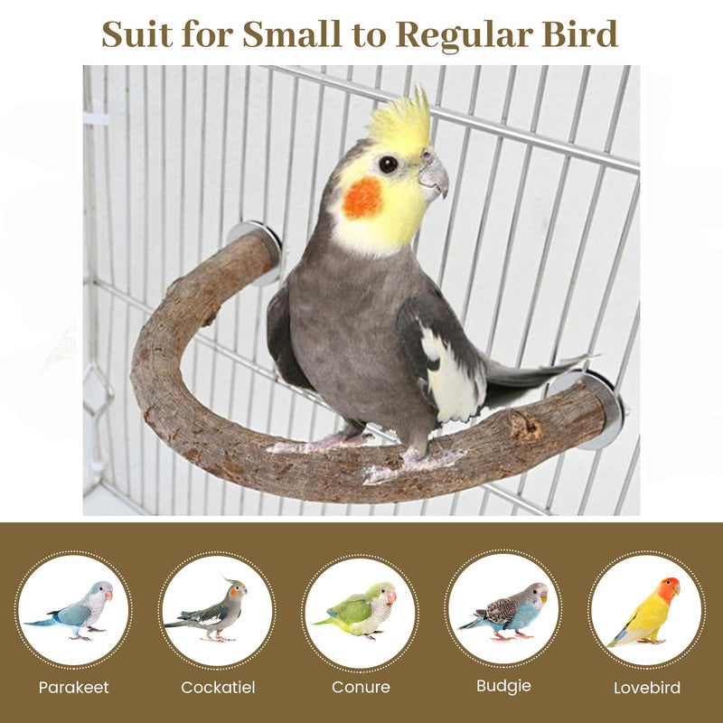 2Pcs 6.2inch Parrot Bird Natural Wood Stand Perch Swing U Shape Stick Bird Perches Bird Cage Toy for for Small to Regular Size Birds brown 2X6.2inch - PawsPlanet Australia
