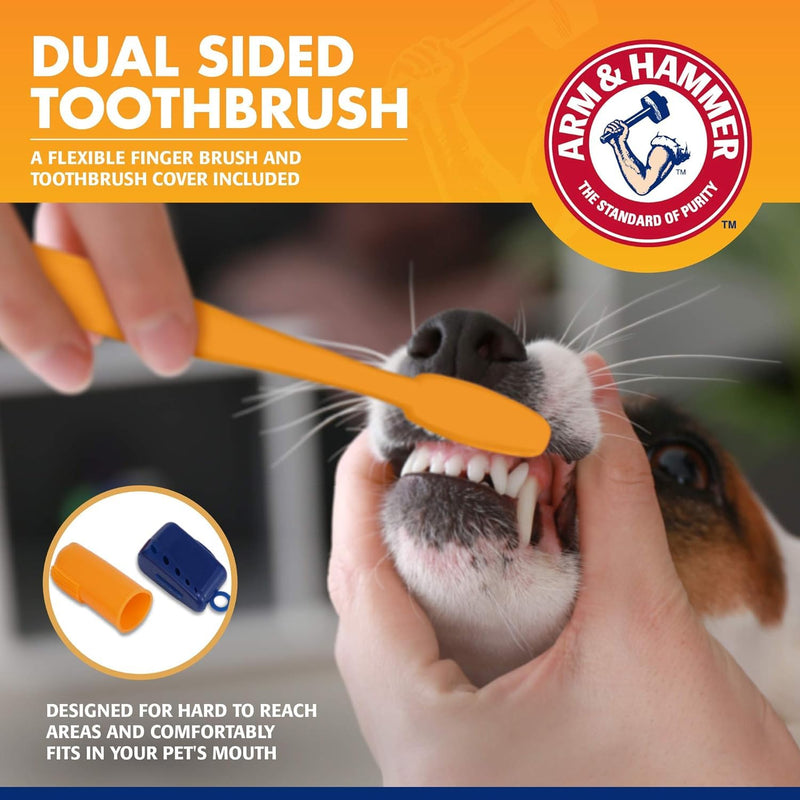 Arm & Hammer for Pets Tartar Control Dog Dental Care Kit, Dog Toothpaste Kit with Toothbrush and Finger Brush for Oral Hygiene and Fresh Breath Care, Banana Mint Flavor, 2.5 oz, 3-Piece Kit - 2 Pack 2.5 Ounce (Pack of 2)