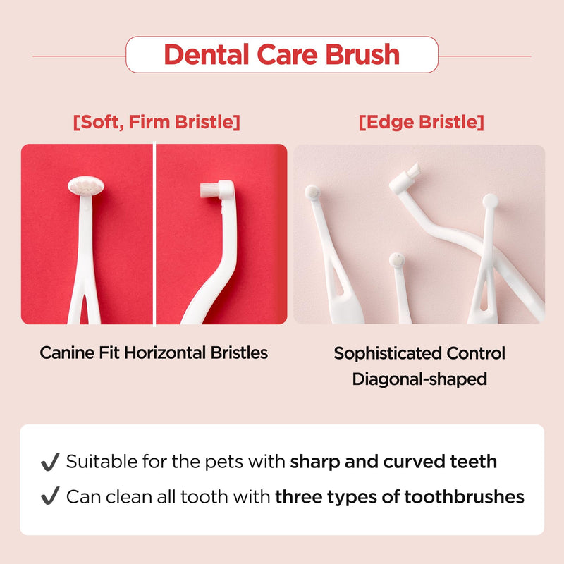 JAYU PET Dental Care Brush [Soft&Firm&Edge Bristles] - Toothbrush for Cat and Small Dogs, Removing Old Plaque and Tartar, Cat Dental Care, Cat Teeth Brushing & Easy Cleaning - PawsPlanet Australia
