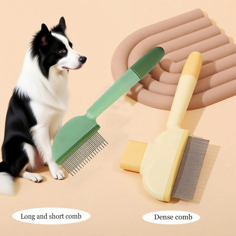 durable stainless steel flea comb for cats and dogs - gentle rabbit brush with comfortable grip - 2-piece pet flea brush set - PawsPlanet Australia