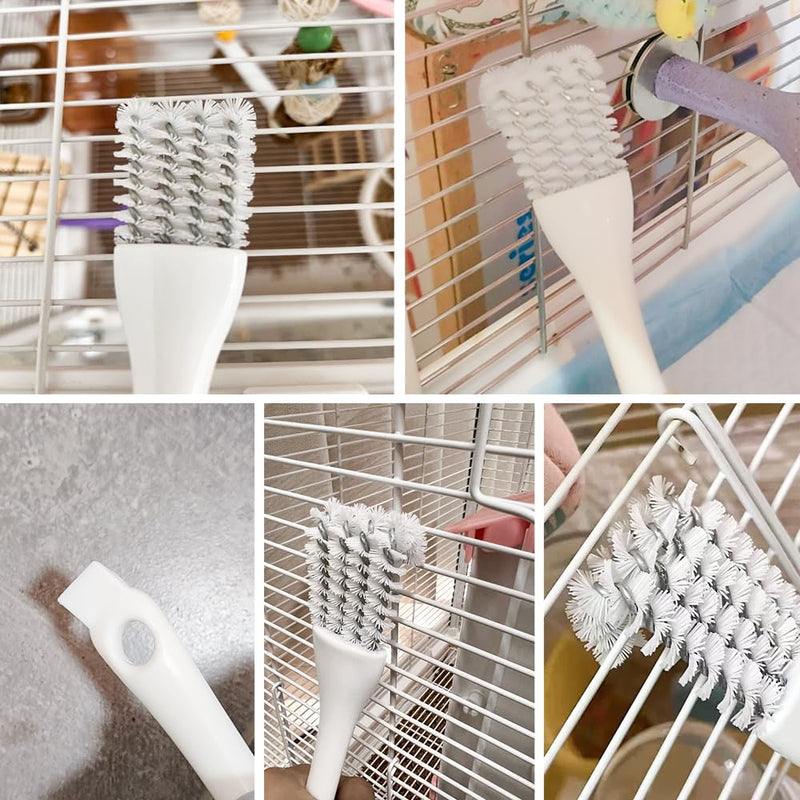 Set of 2 Bird Cage Cleaning Kit with Metal Scraper and Brush, Bird Cage Cleaner for Cleaning Kennels Perches Poop Remover Parrot Parakeet Pet Cage Accessories - PawsPlanet Australia