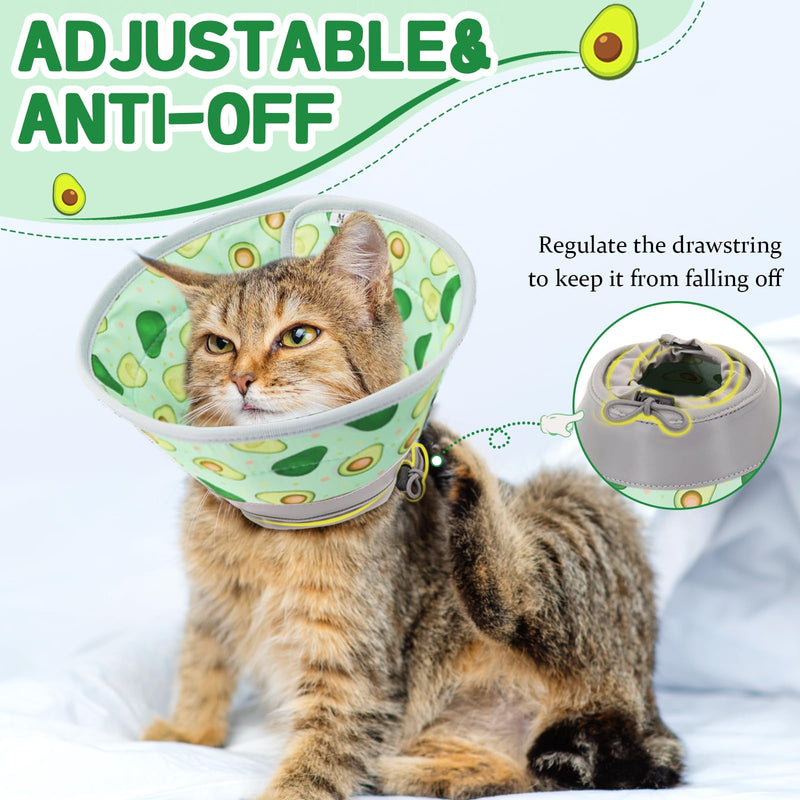 Cat Cone Collar Soft, Comfortable Cat Recovery Collar Pet Cone for Small Large Cats, Lightweight Elizabethan Collar for Cats Kittens After Surgery Prevent from Licking Wounds, Green, S S Neck Girth(5"-8") - PawsPlanet Australia