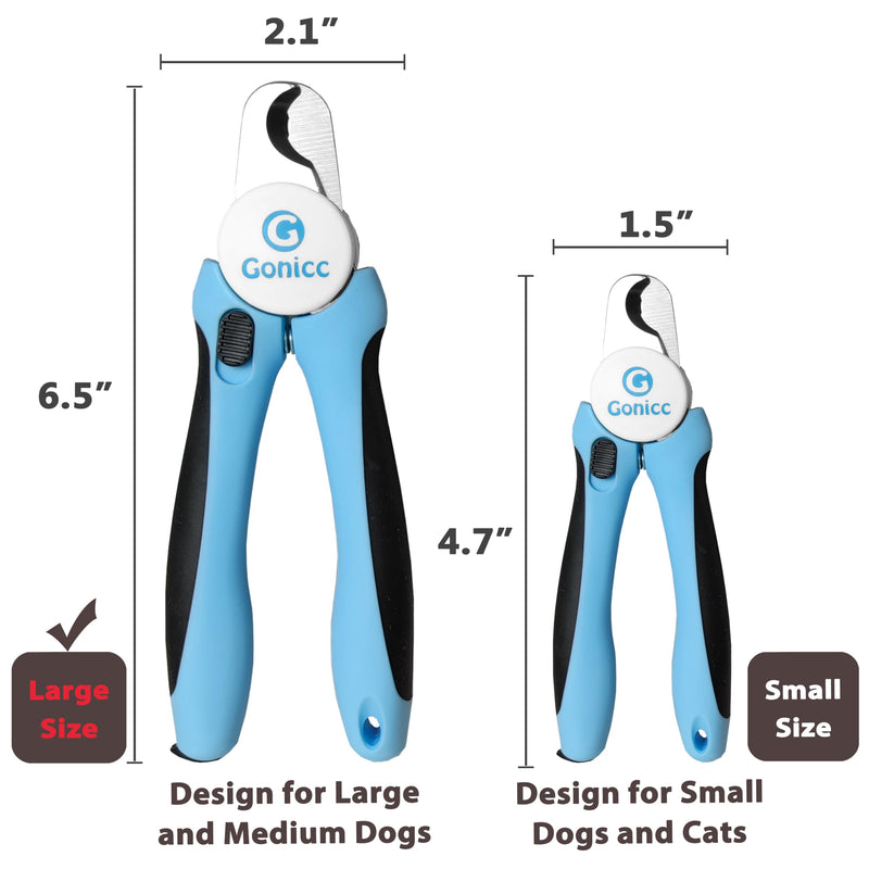 gonicc Dog & Cat Pets Nail Clippers and Trimmers - with Safety Guard to Avoid Overcutting, Free Nail File, Razor Sharp Blade - Professional Grooming Tool for Pets For Large and Medium Dogs