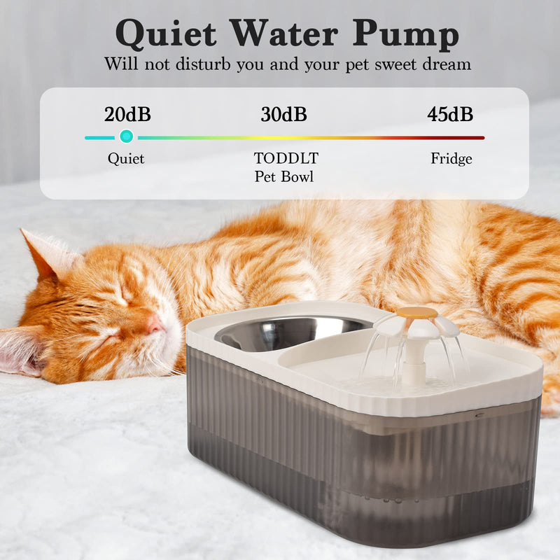 Cat Water Fountain - Super Quiet Automatic Pet Water Dispenser, 100oz/3L with Stainless Steel Cat Bowls and Long Life Span Pump White - PawsPlanet Australia