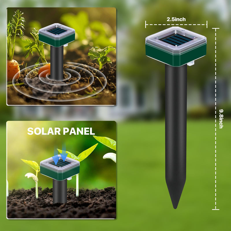 8 Pack Mole Repellent Solar Powered for Lawns Snake Repellent for Yard Gopher Trap Groundhog Vole Repellent Ultrasonic Spike Outdoor Waterproof Sonic Chipmunk Rodent Burrowing Animals Deterrent Stake - PawsPlanet Australia
