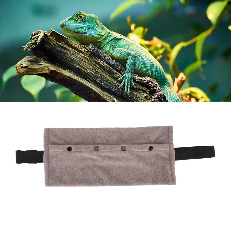 Soft Reptile Sling Carrier with Adjustable Strap, Warm Bearded Dragon Pouch for Lizard, Leopard Gecko, Hamster, Small Animals Grey - PawsPlanet Australia