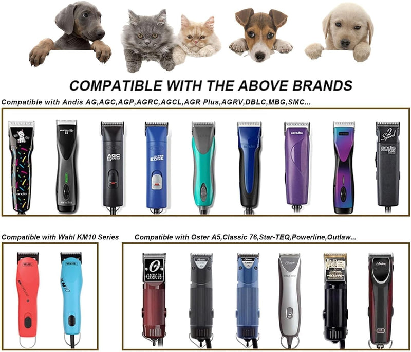 10 Blades for Dog Grooming Blades Compatible with Andis,Oster A5,Wahl km10 Dog Clippers,Size-#10, 1/16-Inch Cut Length (4PCS-#3FC+4FC+5FC+7FC) 4PCS-#3FC+4FC+5FC+7FC - PawsPlanet Australia