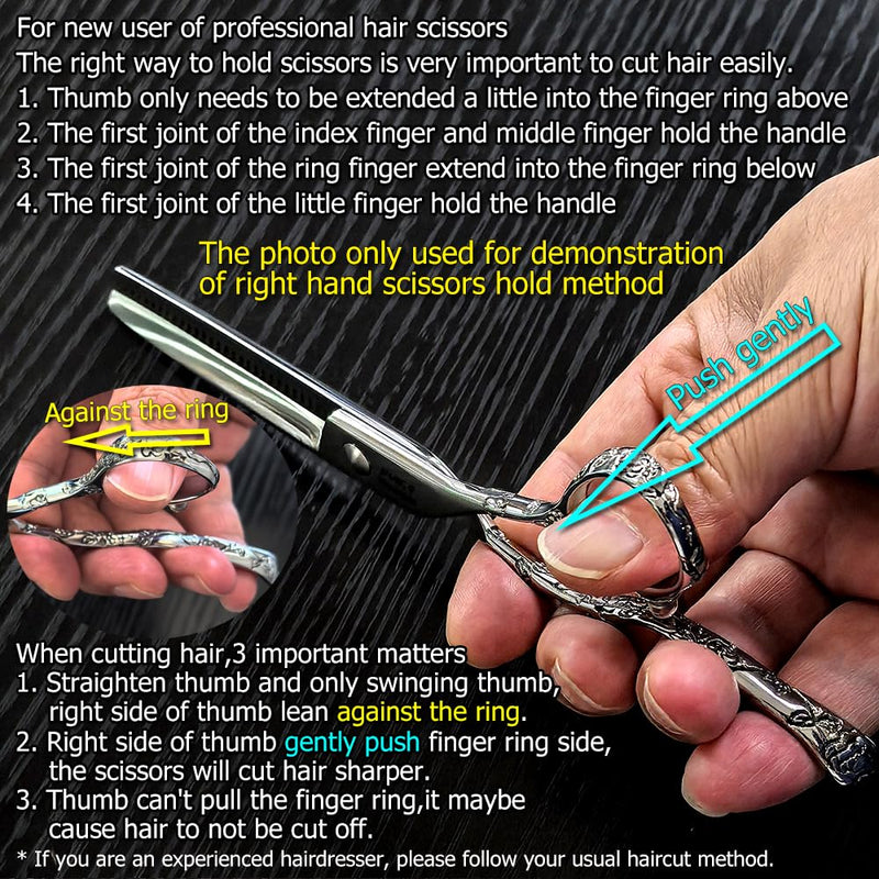 Hair Scissors 6 Inch Professional Barber Hair Thinning Scissors Thinning Shears 440C Barber Shears 30 Teeth Rose handle KINSARO for Hairdresser Barbershop or Home Use 6" Thinning