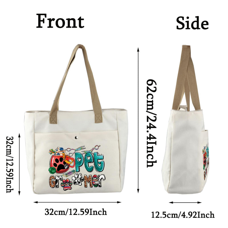 BLUPARK Western Pet Groomer Tote Bag - Canvas, White, Large for Women with Dogs Pet Groomer to - PawsPlanet Australia