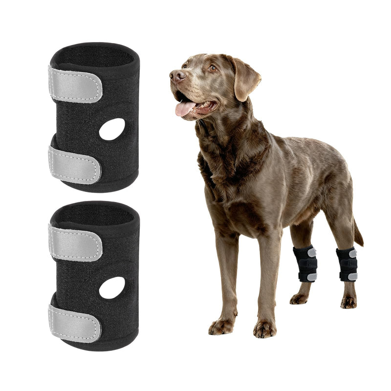 Dog Leg Brace for Back Leg, Ankle Joint Support Brace for Rear Leg with Metal Strips and Safety Reflective Straps (M, Polyester, 2Pcs), for Knee Recovery Prevent M