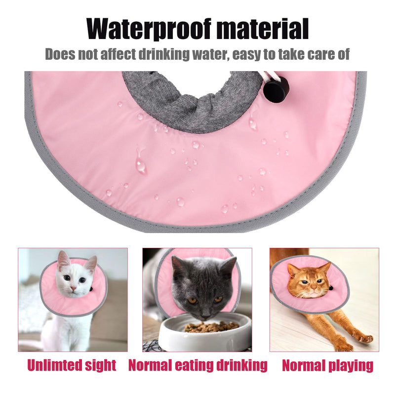Cat Recovery Collar Adjustable Cat Neck Protective Cat Collar Waterproof Elizabethan E Collar for Cats Kittens Puppies after Surgery to Stop Licking Wounds (Pink) - PawsPlanet Australia