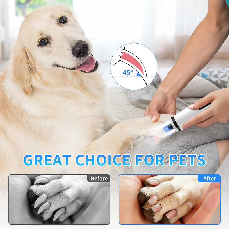 3-Speed Pet Nail Grinder,Professional Dog Nail Grinder with 2 LED Lights,Electric Nail Clippers for Cats and Dogs,Pet Paw Trimming and Grooming,2000mah USB Rechargeable for Small Medium Large Dogs - PawsPlanet Australia