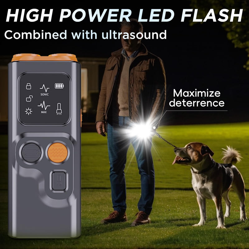 Dog Bark Deterrent Devices, Anti Barking Device for Dogs Barking Silencer Dog Whistle Up to 50ft Stops Bad Behavior Dog Training Tool, 3 Modes & LED Light Ultrasonic Dog Trainer Dog Shock Bark Collar black-orange - PawsPlanet Australia