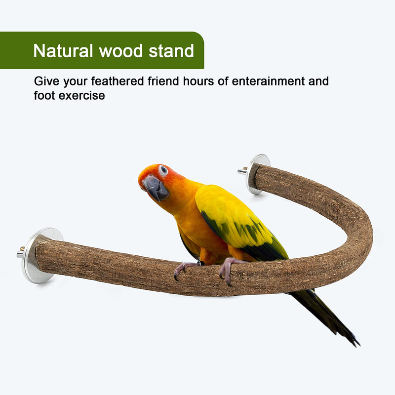 Rypet Parrot Natural Wood Stand Perch, Swing U Shape Natural Parrot Perch, U Shape Bird Chewing Stand Stick, Bird Cage Accessories for Parakeet, Conure, Cockatiel, Budgie, Lovebirds,Amazon Parrots 1 Pcs S U Perch - PawsPlanet Australia