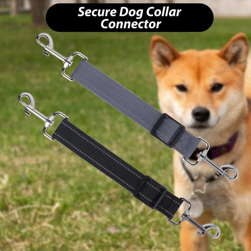 2 Pack Dog Collar Safety Clips Adjustable Prong Collar Backup Clasp Leash Connector Reflective Nylon Double Ended Clasp Leash Clips for Pet Dog Puppies Harness Collar Companion Safety Clip - PawsPlanet Australia