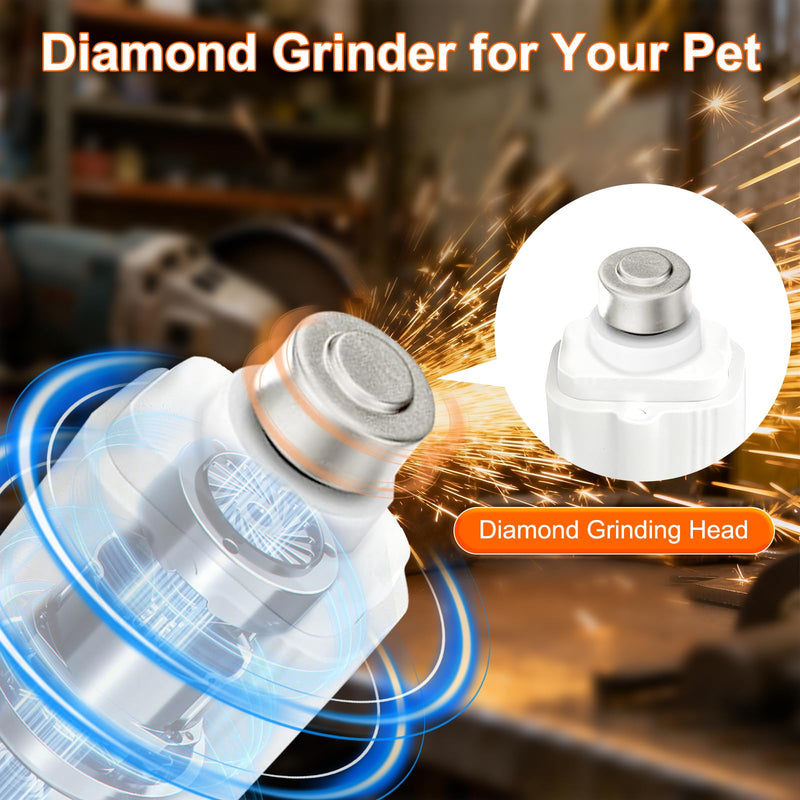 2-in-1 Dog Nail Grinder & Cat Nail Clippers Trimmers for Large Medium Small Dogs Cats Claw Trimmer Quick Sensor with 2 LED Lights Safety Guard USB Rechargeable Dogs Nail Trimmer (White) White - PawsPlanet Australia