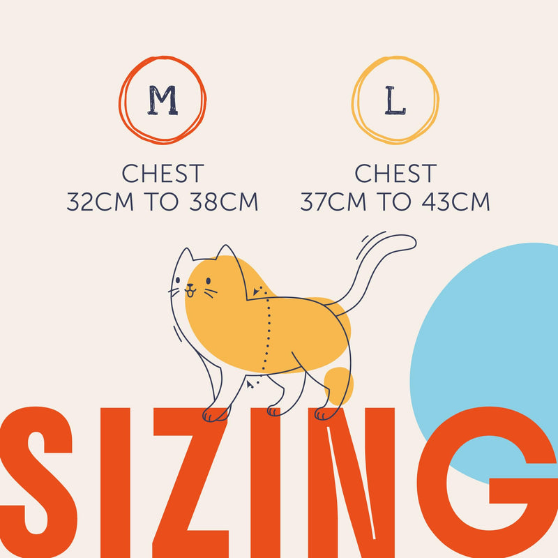 Doodlecat - Cat Harness and Lead Set - Adjustable Step In Mesh Cat Harness with Reflective Piping, Breathable Fabric and Secure Fit for Outdoor Walking - Small 28-33cm - Tangerine & Reef