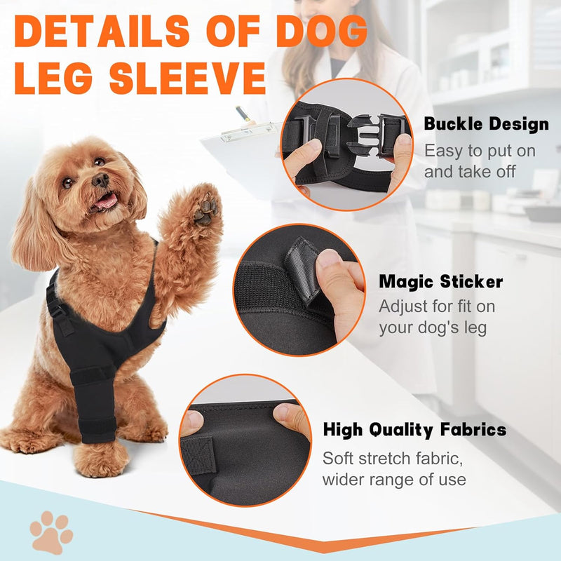 Dog Canine K9 Shoulder Elbow Callus Pain Relief Brace - Hot Spot Hygroma Hotspot Wound Chewing Protector Wrap For Arthritis, Sprained, Injured Joints Vet Approved - Large, Right Leg Large - Right Leg - PawsPlanet Australia
