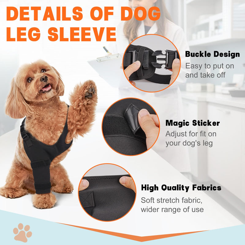 Dog Elbow Protector Brace Sleeve for Arthritis Pressure Sores Dysplasia Calluses– Breathable Adjustable Dog Front Leg Sleeve Anti-Licking for Post-Surgery Care Recovery(Left Leg, XXL)