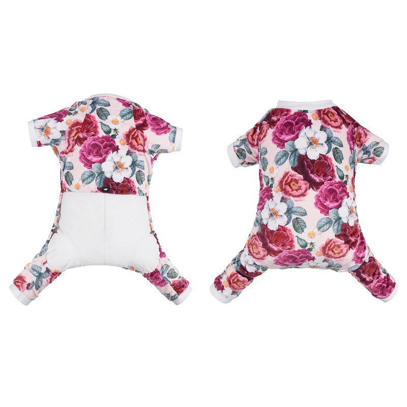 CuteBone Dog Pajamas Flower Puppy Clothes Soft Pjs Birthday Outfit Girl P178S Small Floral