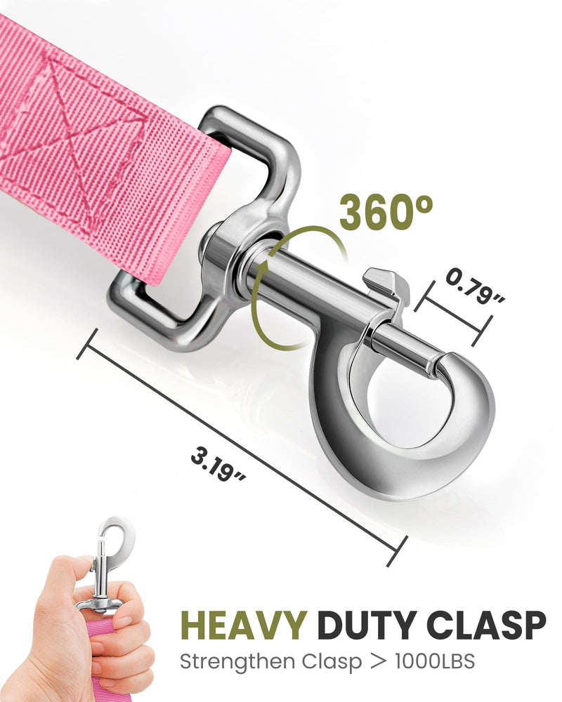 OutdoorMaster Bungee Dog Leash, Heavy Duty Dog Leash with Shock Absorption, 2 Padded Handles Training Leash, Improved Dog Safety and Comfort (Pink, 4FT) Pink Max: 4'9" - PawsPlanet Australia