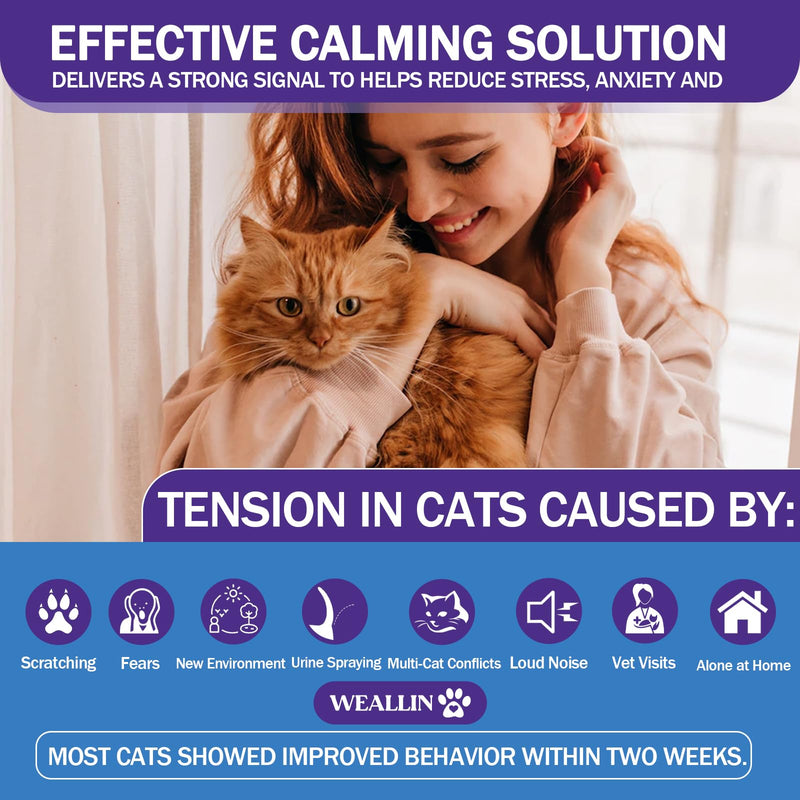 6 Pack Cat Calming Diffuser Refills - Cat Pheromones Calming Diffuser Refill Relieve Anxiety & Stress 6 Month Supply, Cat Pheromone Diffuser Refills (Fits All Common Diffuser Heads)