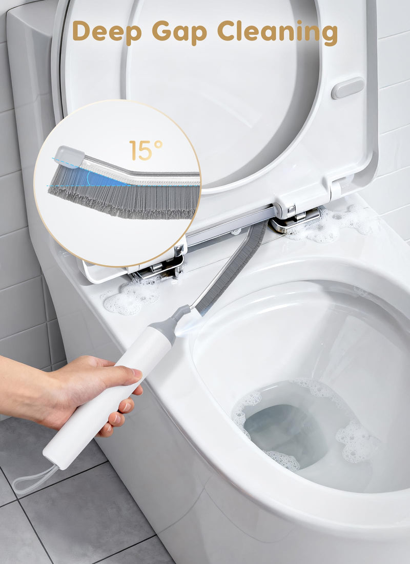 3-in-1 Reciprocating Deep-Clean Brush - Hard, V-Shaped & Soft Silicone Brush Heads for All Surfaces, 3-Speed with LED Light for Grout, Delicate Glass, Kitchen, Bathroom, Car & Pet Areas
