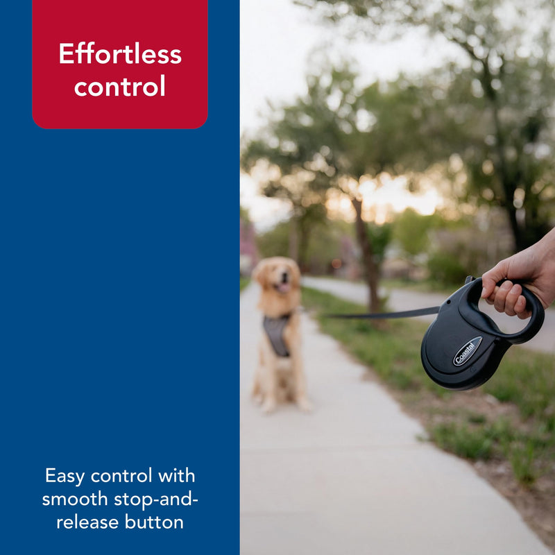 Coastal Pet Power Walker Dog Retractable Leash - Reflective Dog Leash - Stop-and-Release Control Button - Comfort Grip Handle - Blue - Large Large (Pack of 1) - PawsPlanet Australia