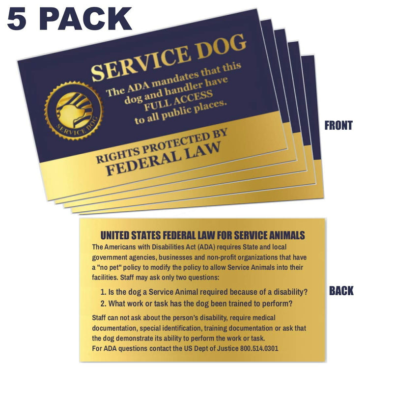 Service Dog Leash - Includes 5 Federal Law Handout Cards - Can Be Used with or Without a Service Dog Vest - PawsPlanet Australia