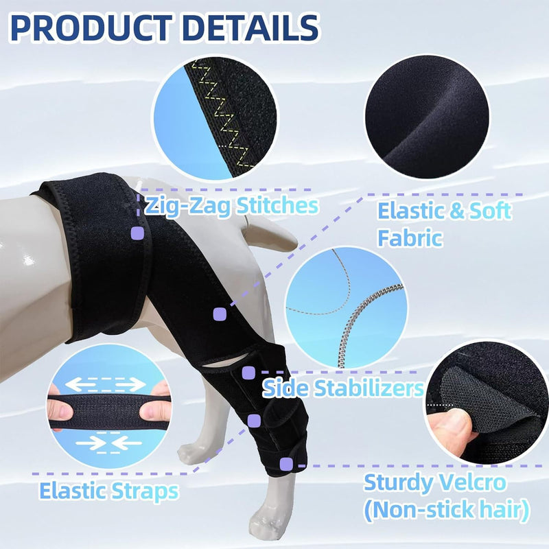 Dog Knee Brace for Torn ACL CCL – Adjustable Hind Leg Support with Metal Stabilizers, Relieves Joint Pain, Aids Recovery & Prevents Injury, Comfortable & Secure Fit for Dogs Back Leg (S) S