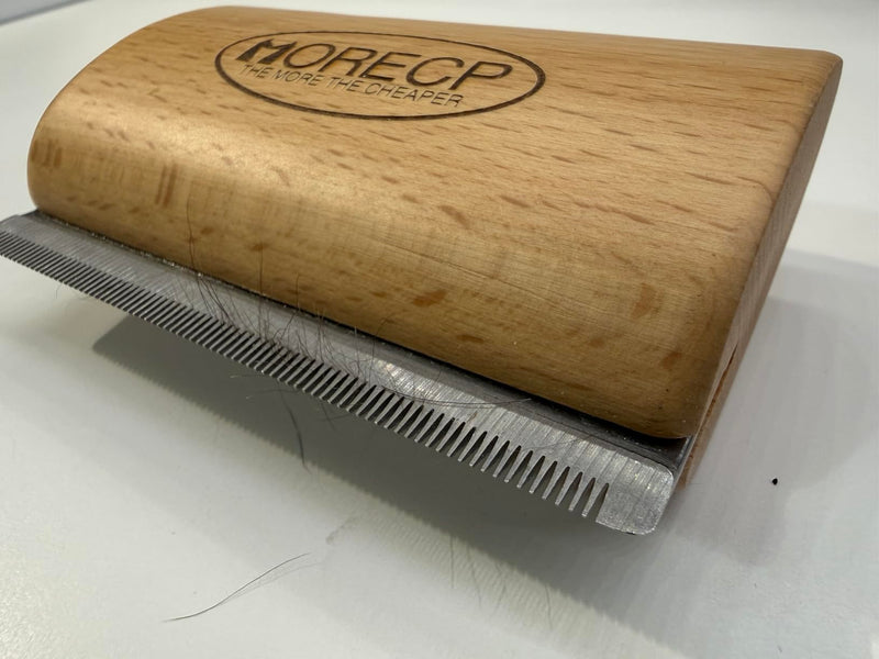 MORECP 3.95in Dog Brush & Deshedding Brush for Cats - Gentle & Effective Wooden Pet Hair Removal Tool for Dogs, Cats, Horses to Stop Shedding, Remove Undercoat - PawsPlanet Australia
