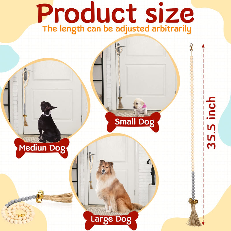 Jexine 3 Pack Dog Door Bells for Potty Training Hanging Dog Training Bells for Dogs to Ring to Go Outside Puppy Training Bells for Pet Dogs Pet Supplies Black, Gray, White - PawsPlanet Australia