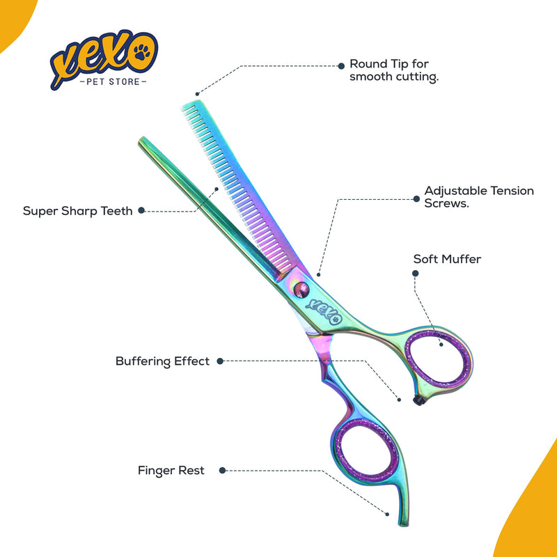 7.5 Inch 40 Teeth Professional Pet Scissors - Comfortable Grip Dog Grooming Kit Thinning Scissor - 7.5'' - PawsPlanet Australia