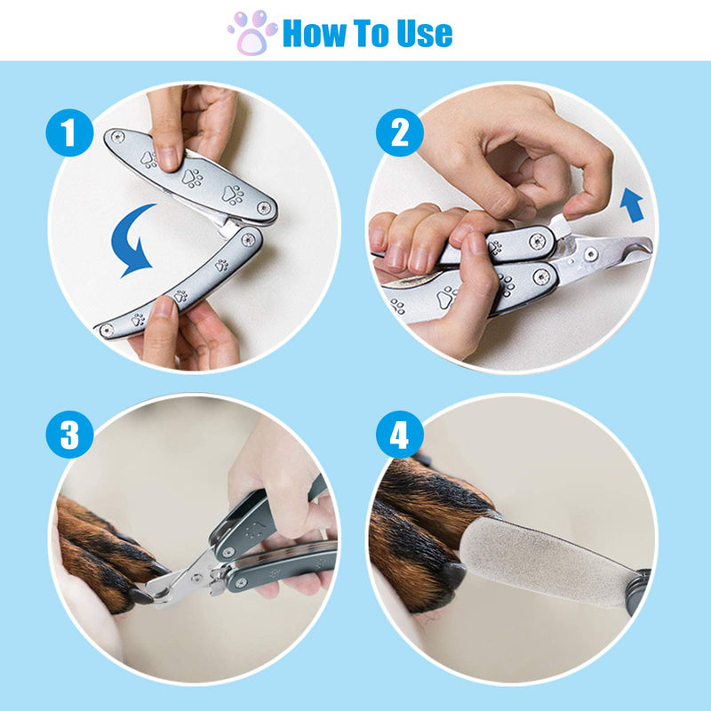 【2025 Quiet Design】 Dog Nail Clippers for Sensitive Dogs, Sharp Smoothest Nail Clippers for Large Medium Small Dog with Nail File & Comb, Cut Through Thick Nail in One Squeeze, Heavy Duty - PawsPlanet Australia