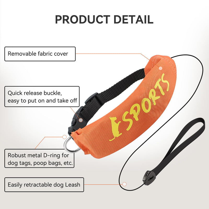 2 in 1 Dog Collar with Retractable Dogs Leash, Adjustable Dog Collar for Medium to Large Dogs Size L - PawsPlanet Australia