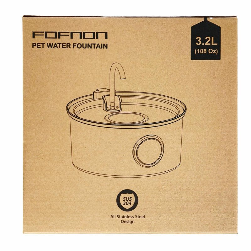 Cat Water Fountain Stainless Steel: Cat Fountain for Drinking - 108oz/3.2L Pet Water Fountain for Cats Indoor - Quiet Water Fountain for Cats - Faucet Pet Fountain - for Small and Medium-Sized Pets Cat Water Fountain - PawsPlanet Australia