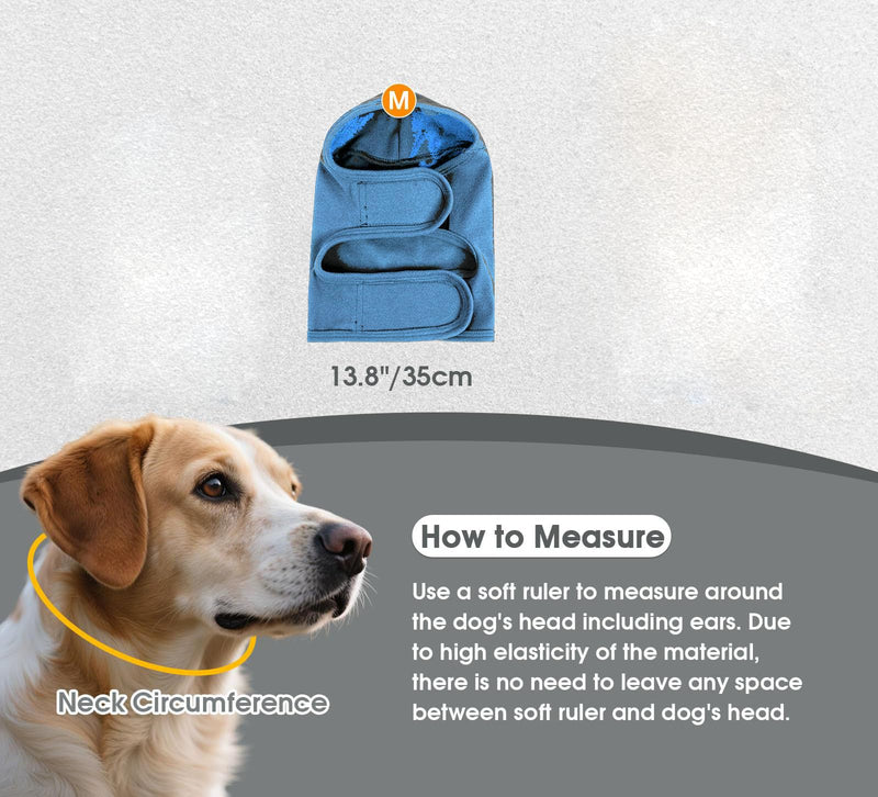 Dog Ear Protectors for Noise Anxiety Relief,Adjustable Calming Hoodie Thickened Ear Wraps for Dogs,Quiet Head Cover Sleeves Anxiety Relief for Firework Thunderstorms Grooming M(A189-1)