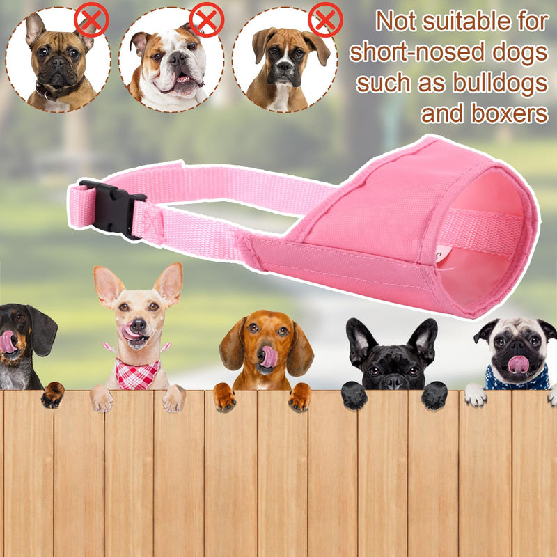 Muzzle for Small Dogs, Comfortable Adjustable Anti-Biting Muzzle Puppy Mouth Cover for Chihuahua Poodles Grooming Vet Visits Prevent Biting Chewing Barking (Pink) - PawsPlanet Australia